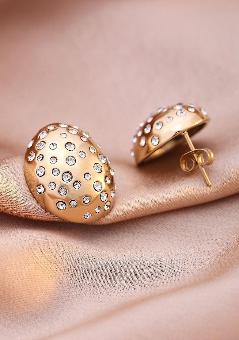 Stud Earrings with Crystals
