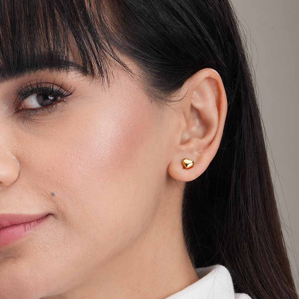 Minimalist Heart Stud Earrings