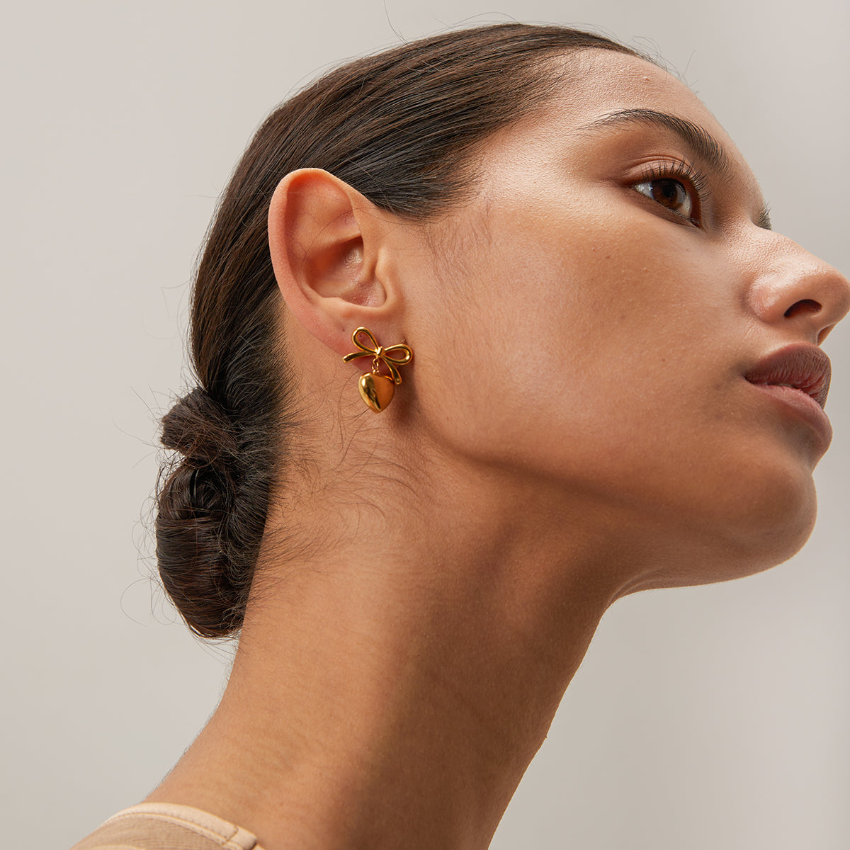 Heart & Bow Drop Earrings