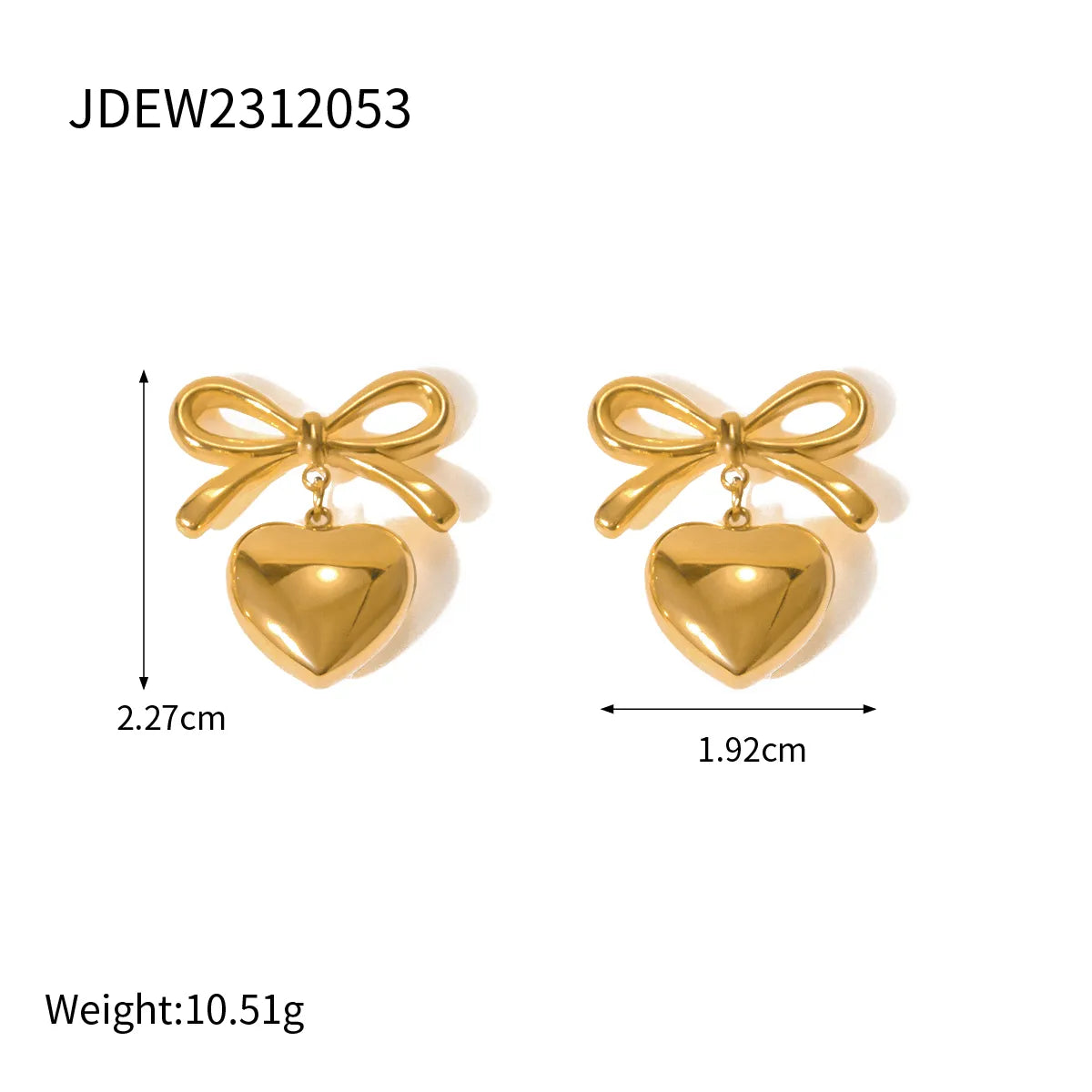 Heart & Bow Drop Earrings